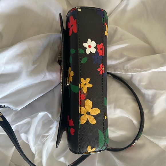 Kate Spade New York | Black Floral Staci Sailin Leather Crossbody Bag - Picture 5 of 5